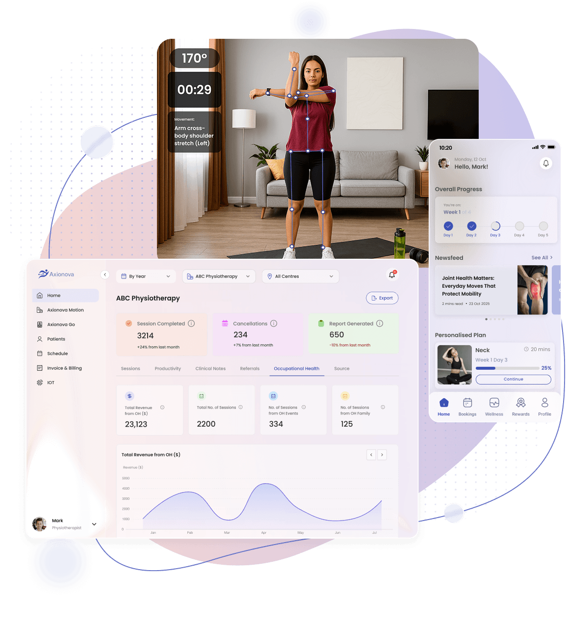Illustration of clinicians using the Axionova platform